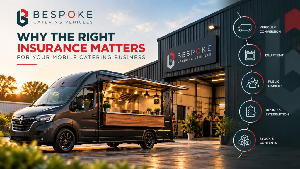 Bespoke mobile catering vehicle highlighting important catering vehicle insurance considerations